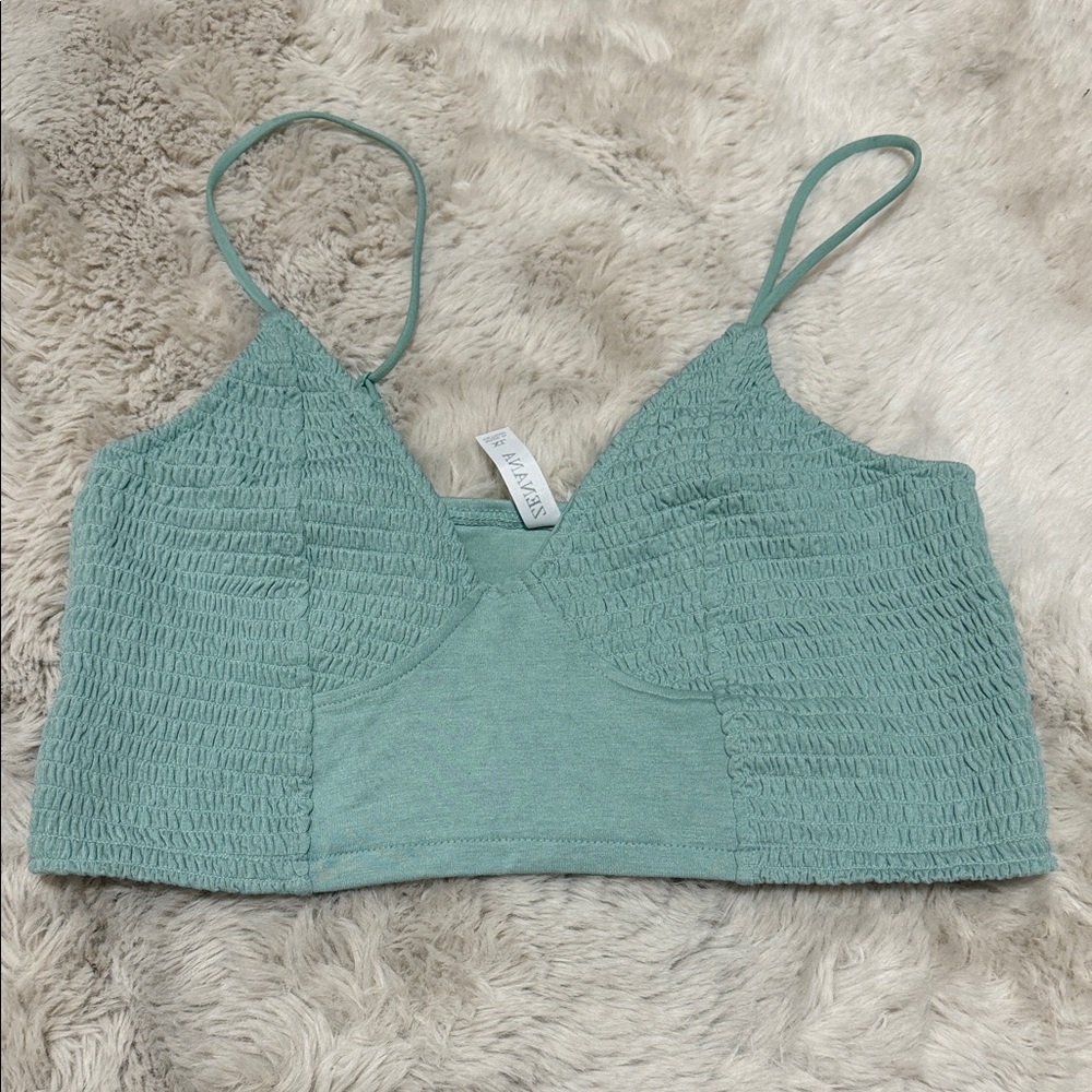 Zenana Mint Smocked Tank Top